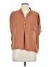OVI 100% Polyester Tan Short Sleeve Blouse Size L - photo 1
