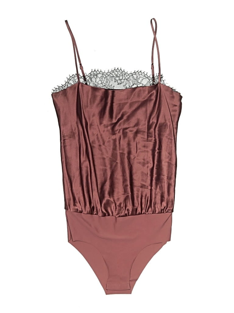 Pre-owned Cami Nyc Sleeveless Top Burgundy Halter Neckline Tops