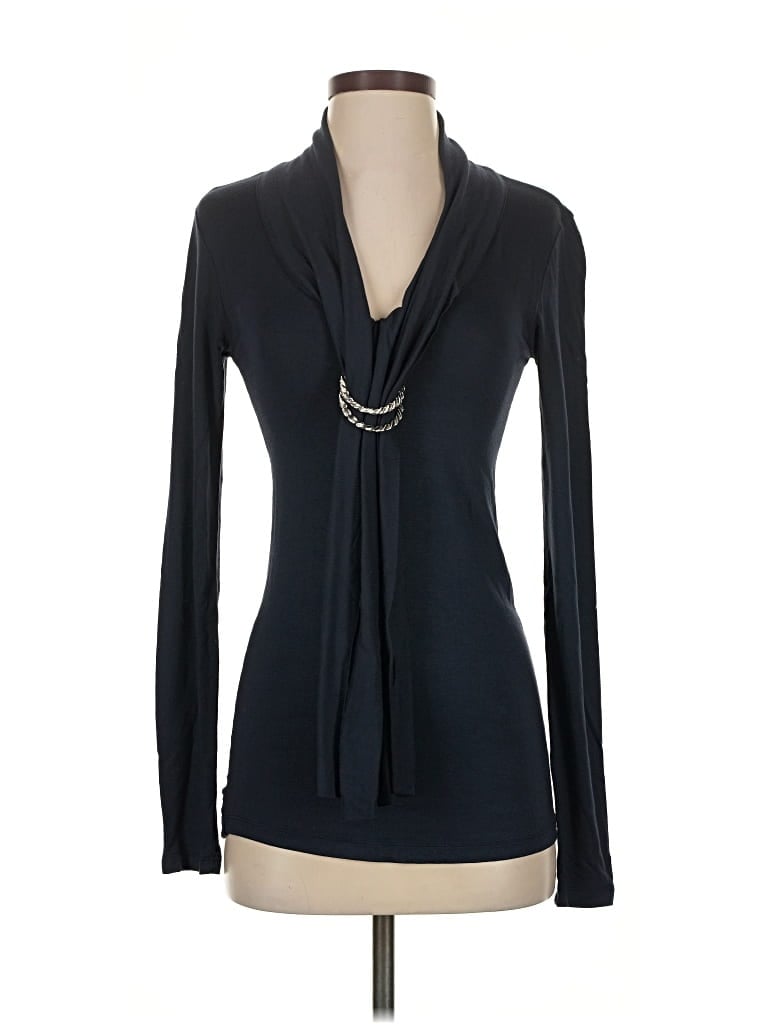 Pre-owned Vertigo Long Sleeve Top Black Cowl Neck Tops