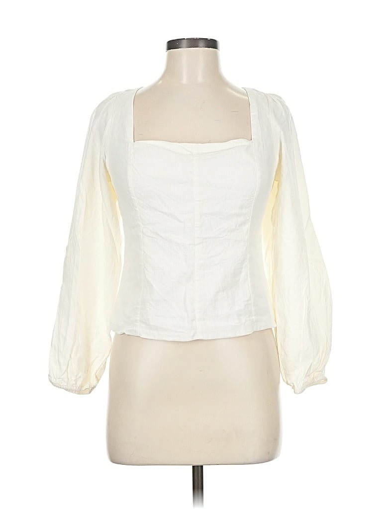 Pre-owned Gap 3/4 Sleeve Blouse In White