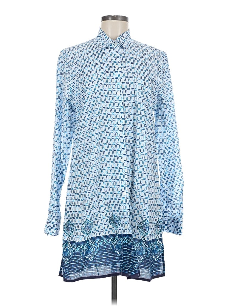 Pre-owned Tommy Bahama Long Sleeve Blouse In Blue