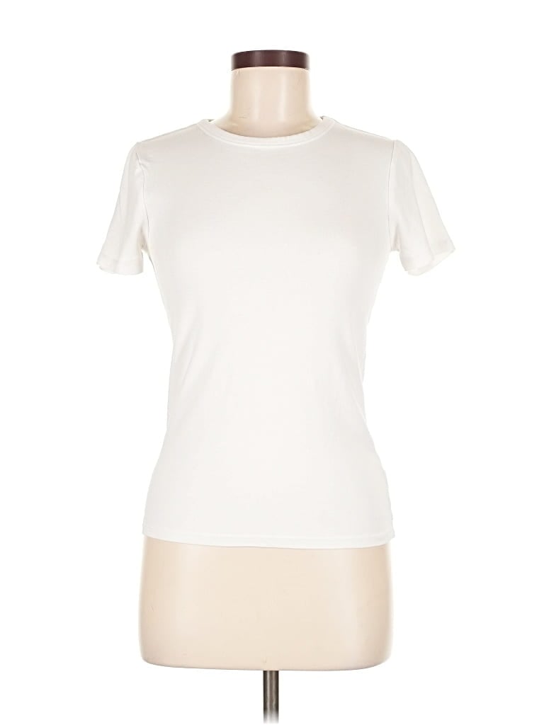 Pre-owned Unbranded Short Sleeve T-shirt In White