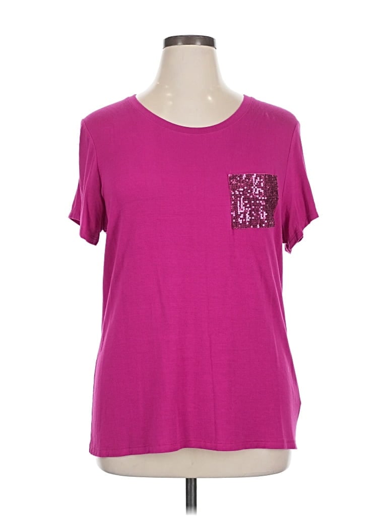 Pre-owned Ellen Tracy Short Sleeve T-shirt In Pink