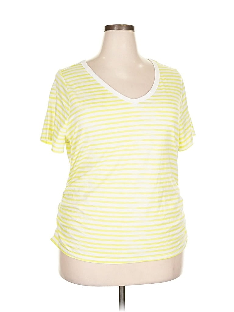 Pre-owned Lane Bryant Short Sleeve T-shirt In Yellow