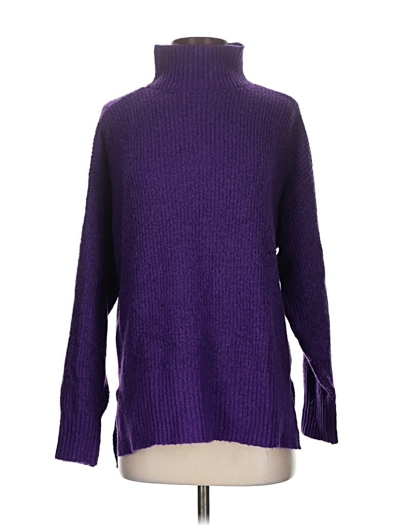 Pre-owned Divided By H&m Turtleneck Sweater In Purple