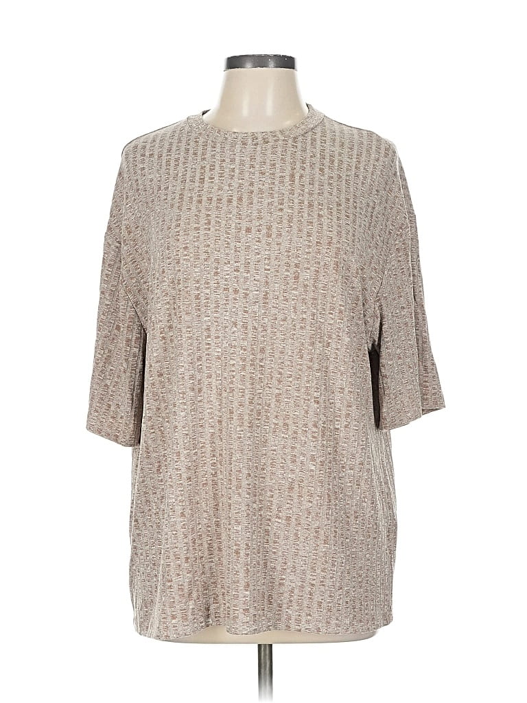 Pre-owned Unbranded 3/4 Sleeve T-shirt In Brown