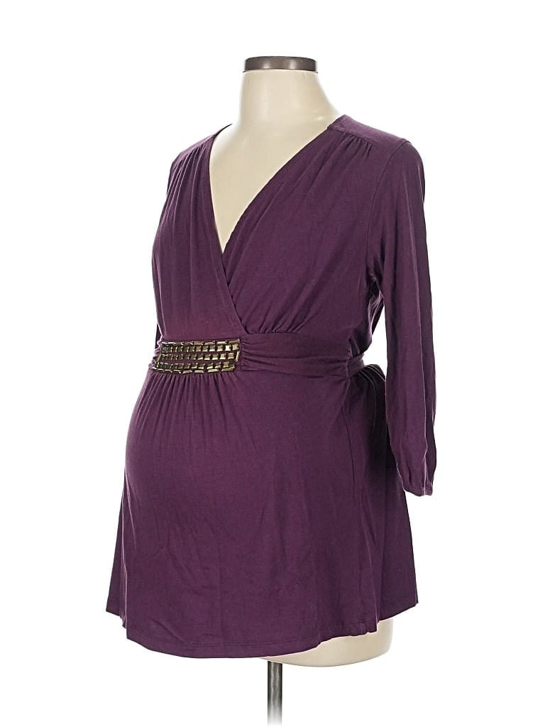 Pre-owned Motherhood Kimono In Purple