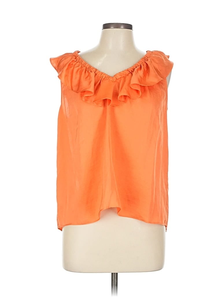 Pre-owned Ann Taylor Sleeveless Blouse In Orange