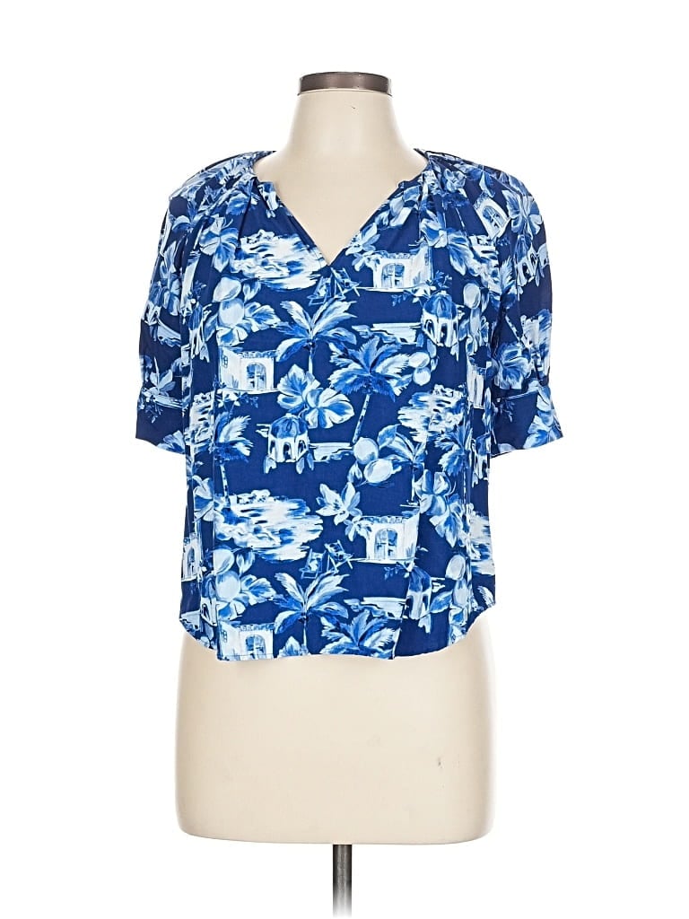 Click to view more detailed imagery on our partner's website Pre-owned Ann Taylor Loft Short Sleeve Blouse In Blue