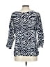 La Mer Luxe 100% Rayon Animal Print Blue 3/4 Sleeve Blouse Size L - photo 2