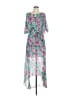 Leifnotes 100% Polyester Print Teal Cocktail Dress Size 12 - photo 1