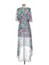 Leifnotes 100% Polyester Print Teal Cocktail Dress Size 12 - photo 2