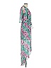 Leifnotes 100% Polyester Print Teal Cocktail Dress Size 12 - photo 4