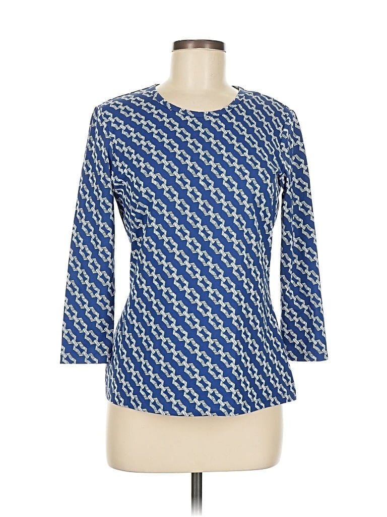 Pre-owned J. Mclaughlin 3/4 Sleeve Top Blue Boatneck Tops