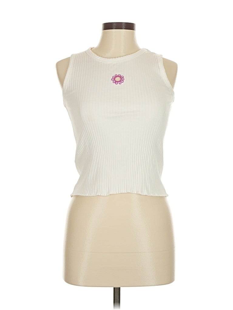 Pre-owned Mng Tank Top Ivory Halter Neckline Tops In White