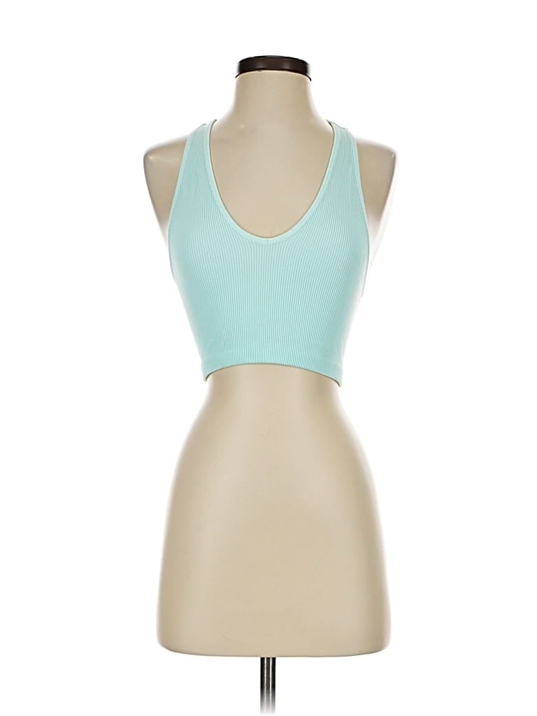 Pre-owned Fp Movement Tank Top Teal Halter Neckline Tops In Blue