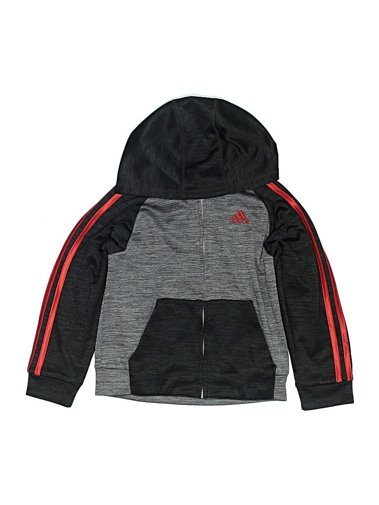Pre-owned Adidas Originals Kids' Zip Up Hoodie In Gray