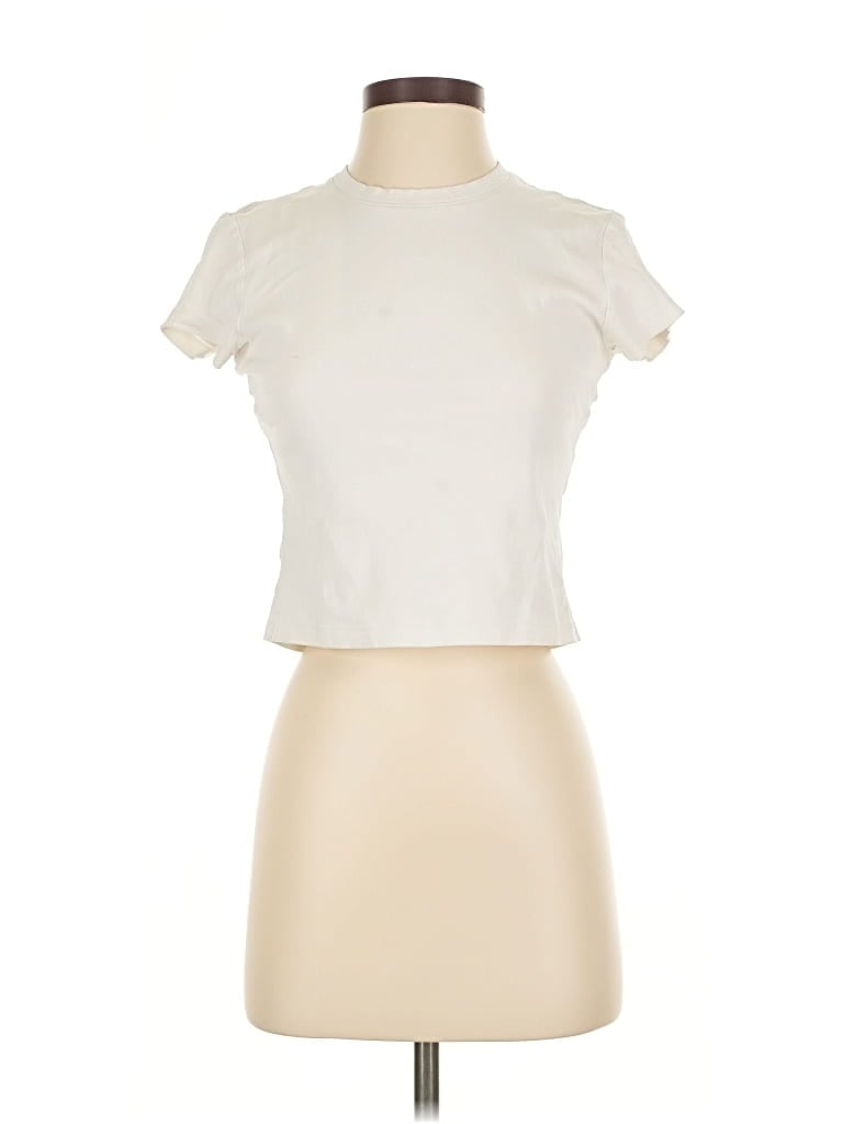 Pre-owned Uniqlo Short Sleeve Turtleneck In White
