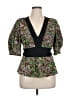 Ted Baker London 100% Polyester Green 3/4 Sleeve Blouse Size 14 (6) - photo 1
