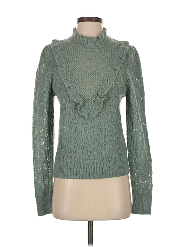 Pre-owned Veronica Beard Turtleneck Sweater In Green