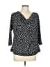 b-slim Polka Dots Black 3/4 Sleeve Blouse Size L - photo 1