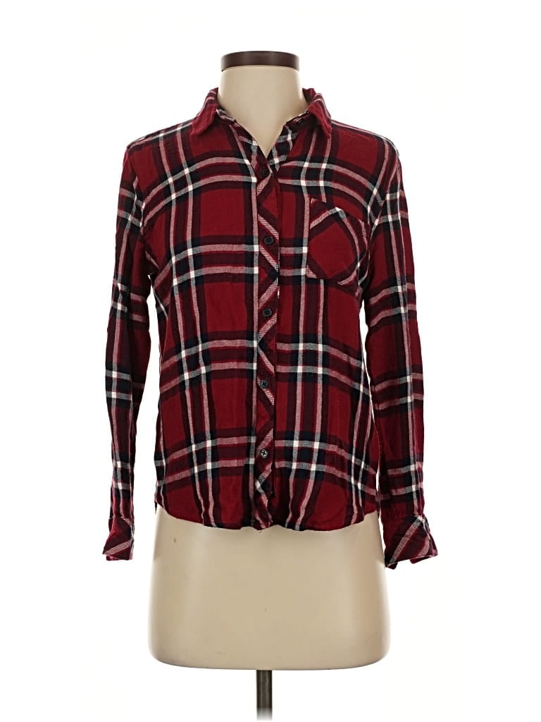 Pre-owned Rails Long Sleeve Button Down Shirt In Burgundy