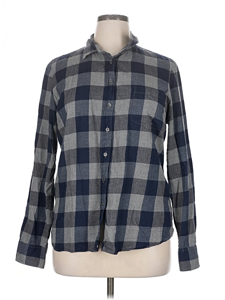 Pre-owned J.crew Factory Store Long Sleeve Button Down Shirt In Gray