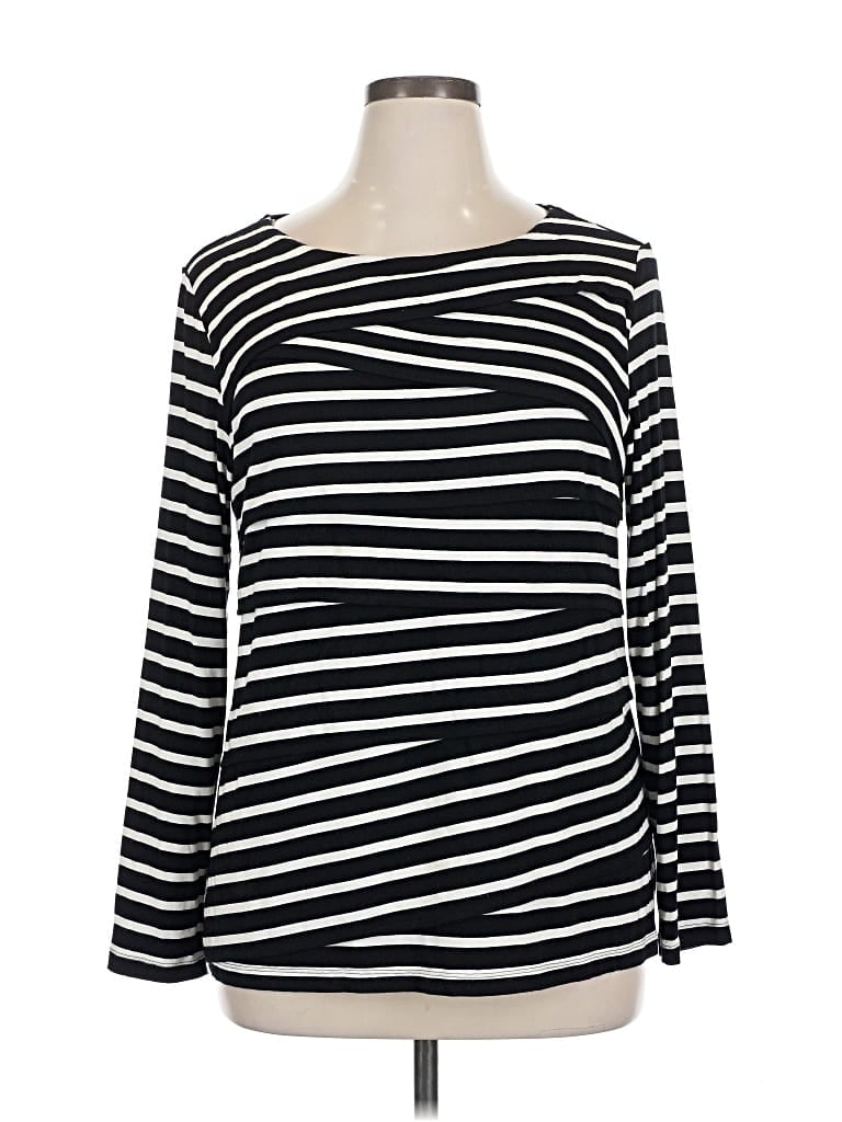 Pre-owned Chico's Long Sleeve T-shirt In Black