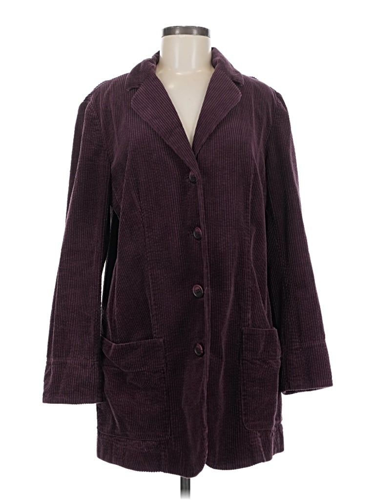Pre-owned Jjill Coat In Burgundy