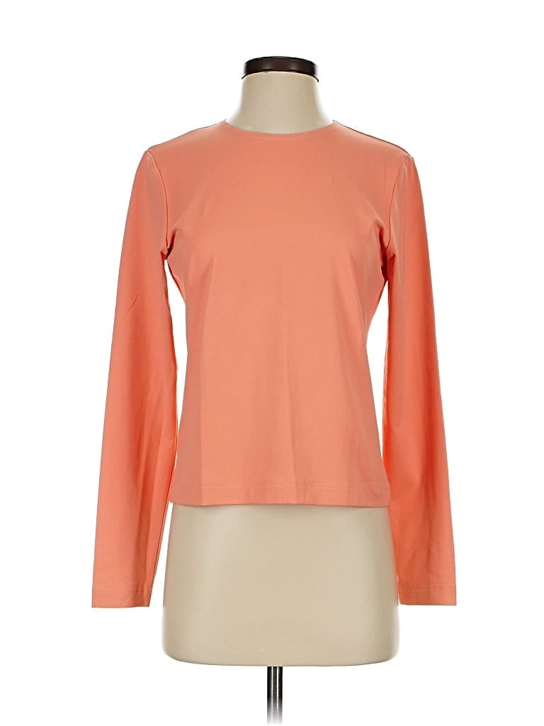 Pre-owned Worth Long Sleeve Top Orange Boatneck Tops