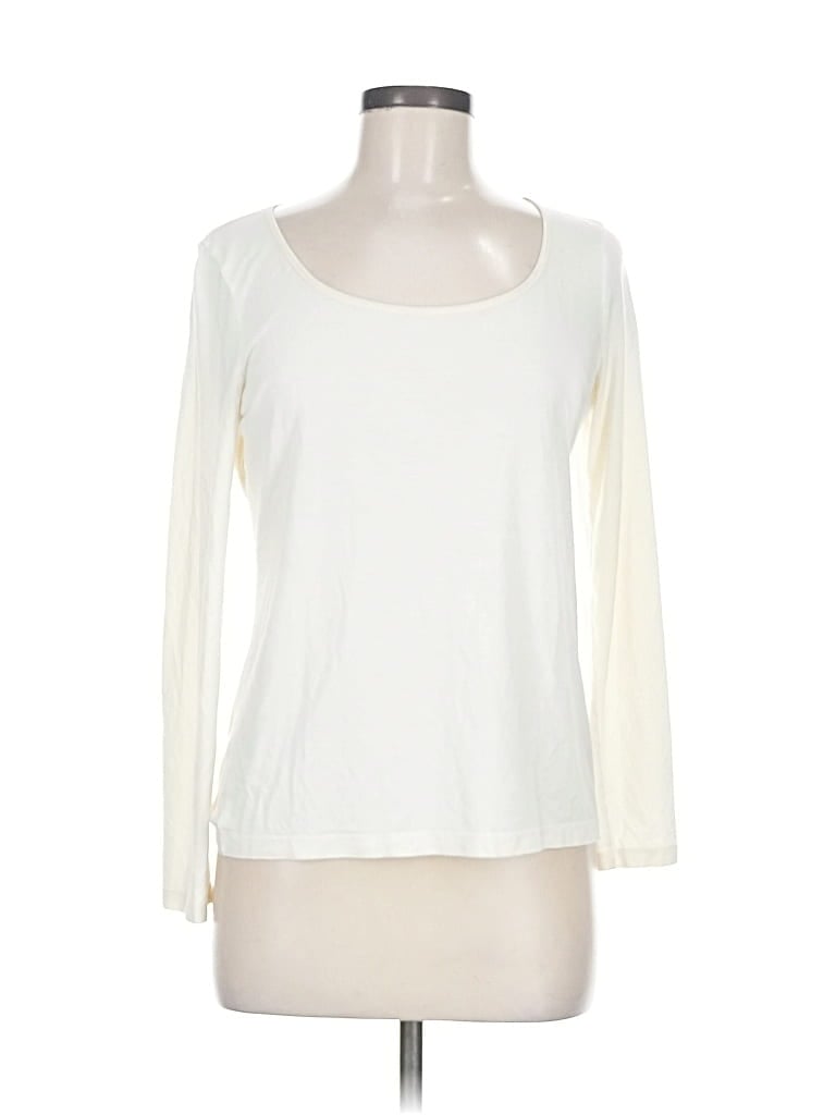 Pre-owned Talbots 3/4 Sleeve T-shirt In White