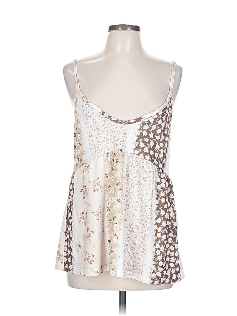 Pre-owned Love U Dear Tank Top Tan Strapless Neckline Tops In Brown