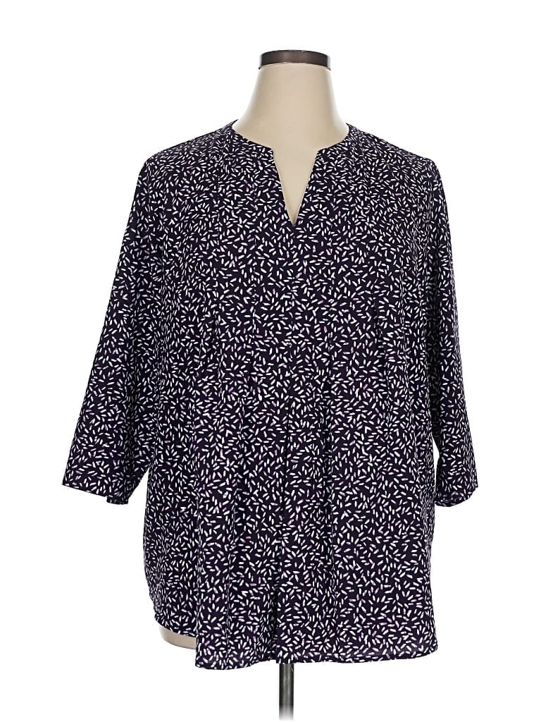 Pre-owned Croft & Barrow 3/4 Sleeve T-shirt In Blue