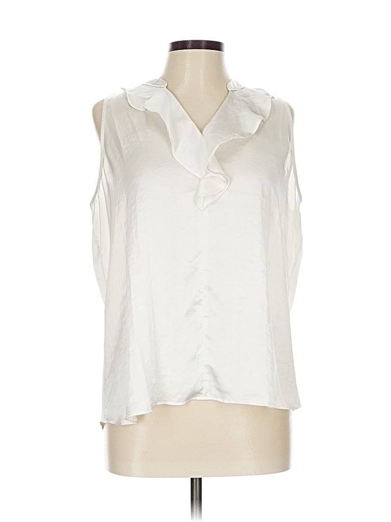 Pre-owned Cabi Sleeveless Blouse In White