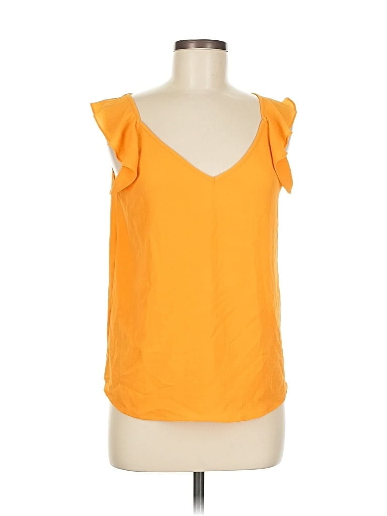 Pre-owned Les Serein Sleeveless Top Orange Sweetheart Neckline Tops