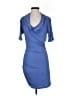 Halston Heritage 100% Viscose Solid Blue Cocktail Dress Size 2 - photo 1