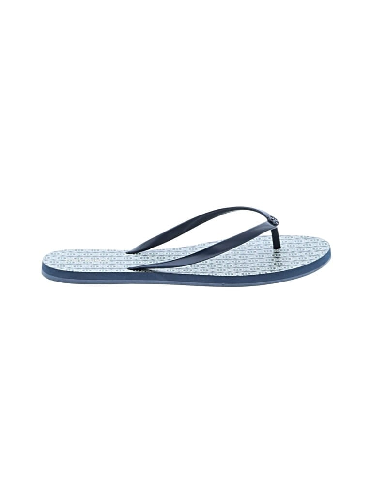 Pre-owned Tory Burch Flip Flops In Blue