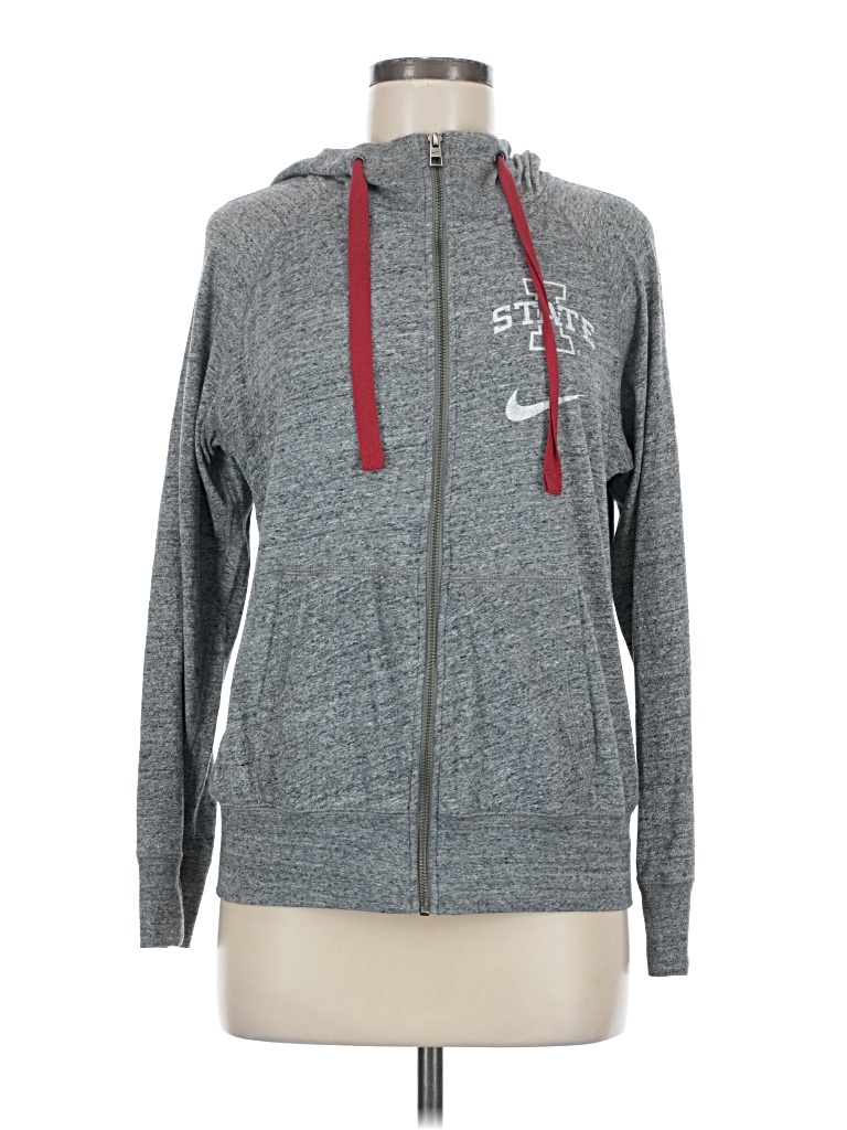 Pre-owned Nike Zip Up Hoodie In Gray
