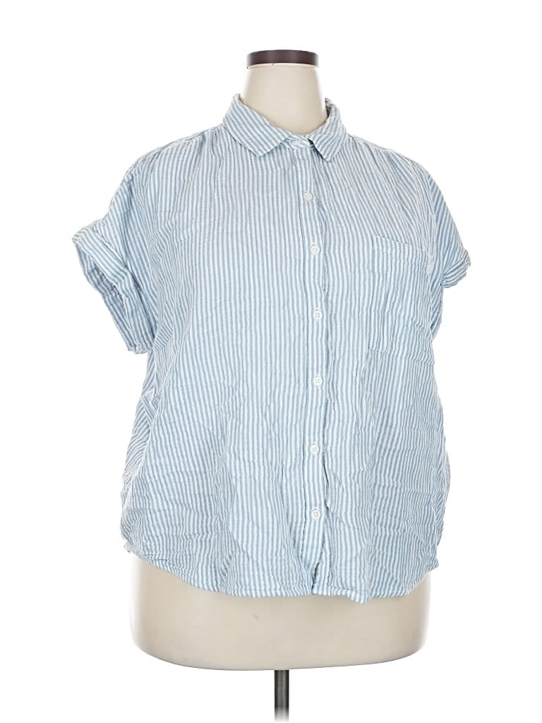 Pre-owned Style & Co Short Sleeve Blouse In Blue