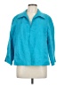 Talbots 100% Linen Teal 3/4 Sleeve Button-Down Shirt Size L - photo 1