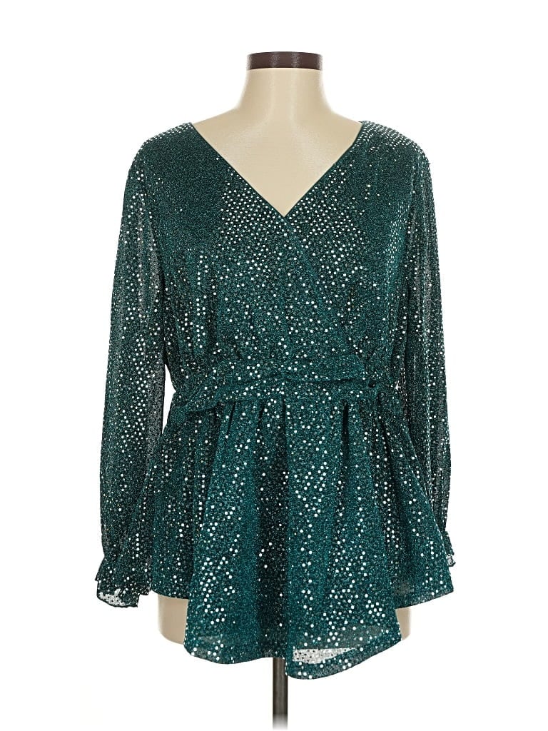 Bloomchic Long Sleeve Blouse In Blue