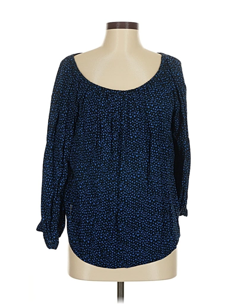 Pre-owned Gap Long Sleeve Blouse In Blue