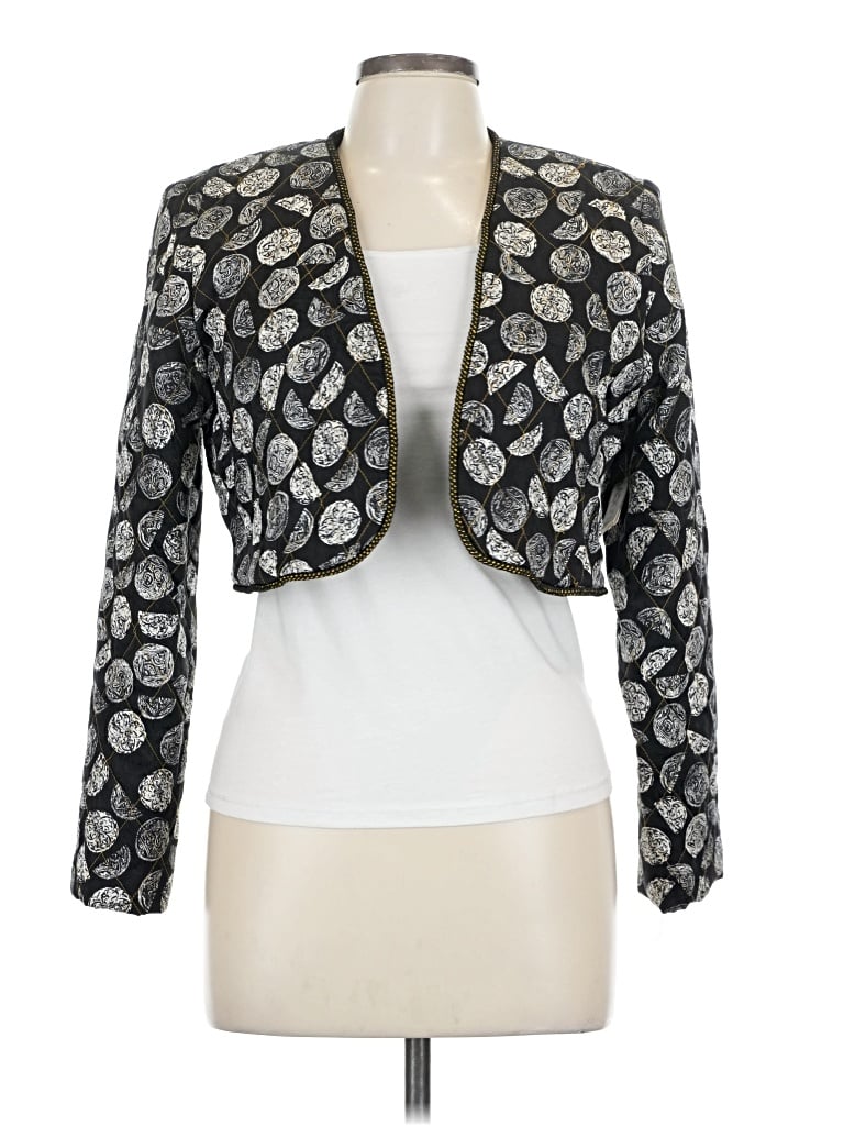 Assorted Brands Silk Blazer Jacket In Black