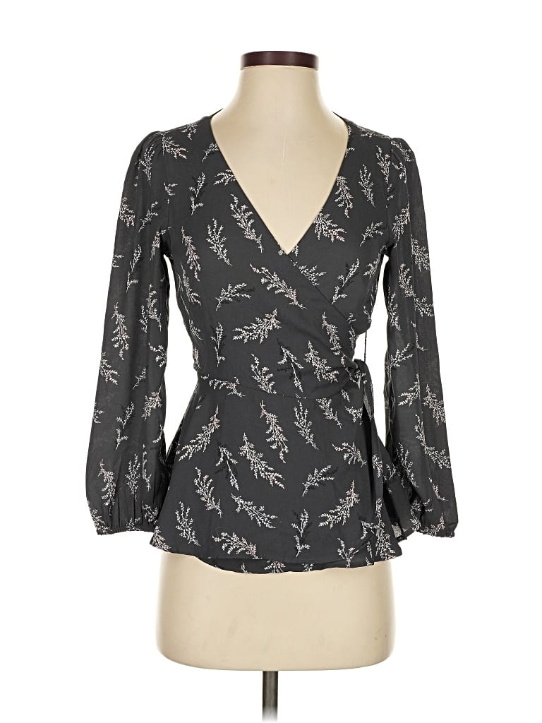 Pre-owned Ann Taylor Loft 3/4 Sleeve Blouse In Black