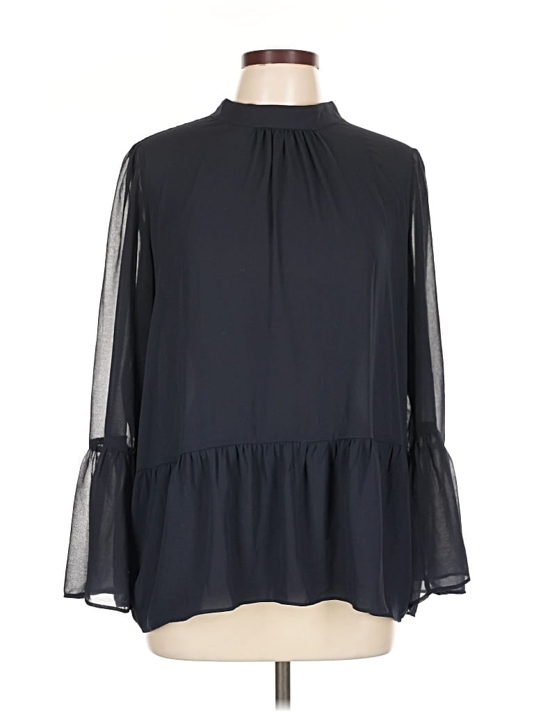 Pre-owned Ann Taylor Loft 3/4 Sleeve Blouse In Black