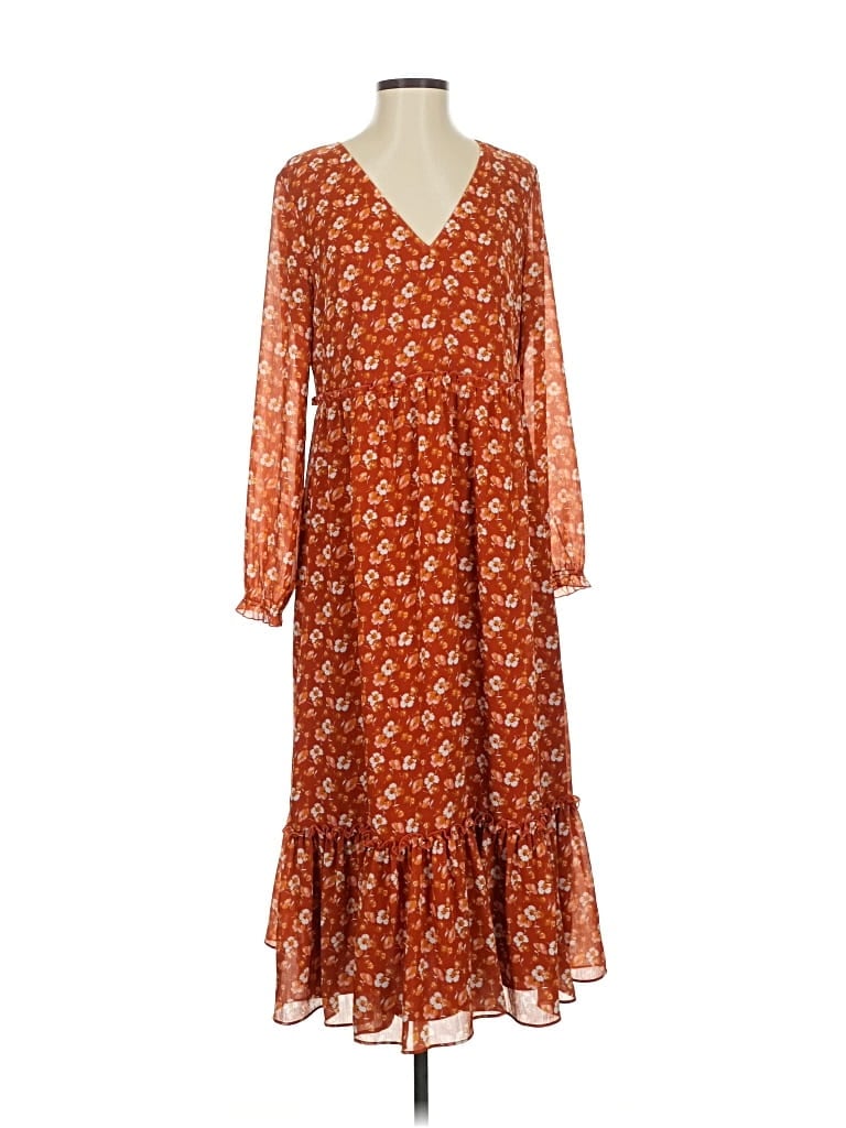 J.crew Factory Store Casual Dress In Orange