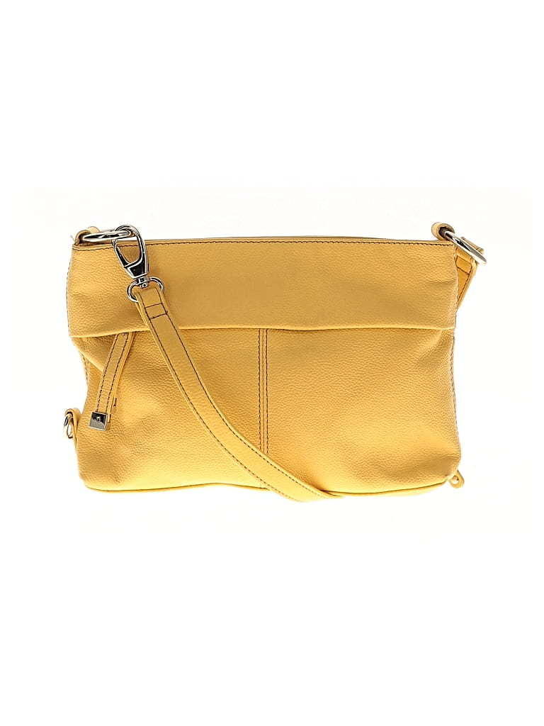 Pre-owned Tignanello Leather Crossbody Bag In Yellow