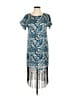 MICHAEL Michael Kors 100% Polyester Print Blue Casual Dress Size XS - photo 1