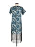 MICHAEL Michael Kors 100% Polyester Print Blue Casual Dress Size XS - photo 2