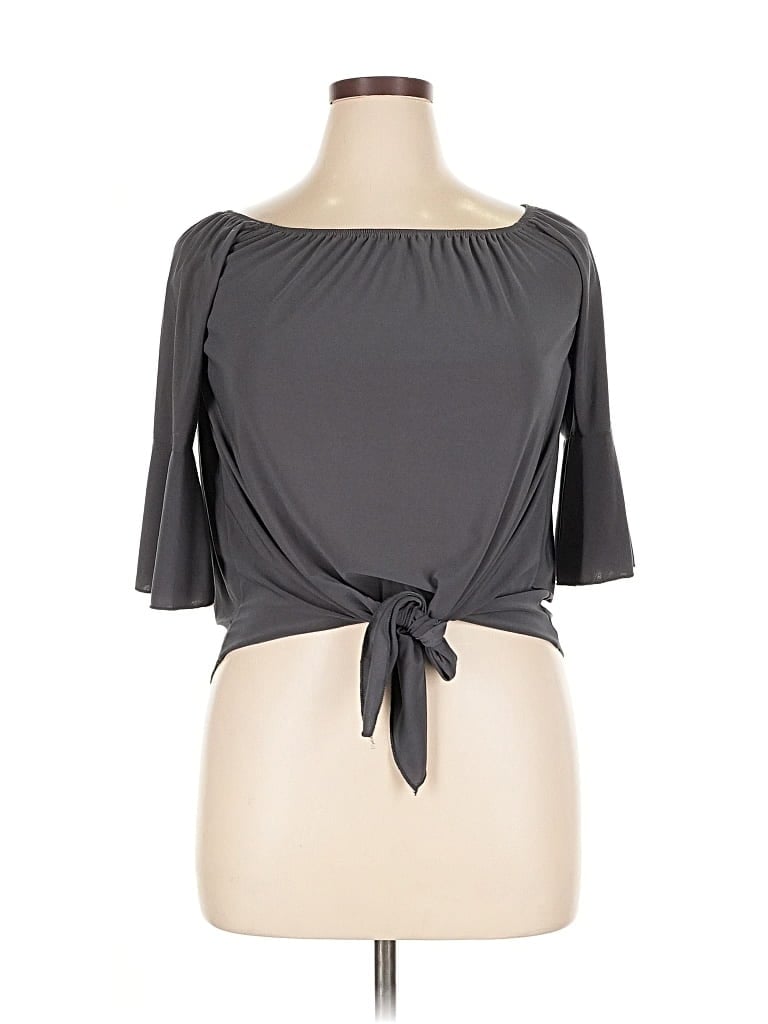 Pre-owned Willow 3/4 Sleeve Blouse In Gray